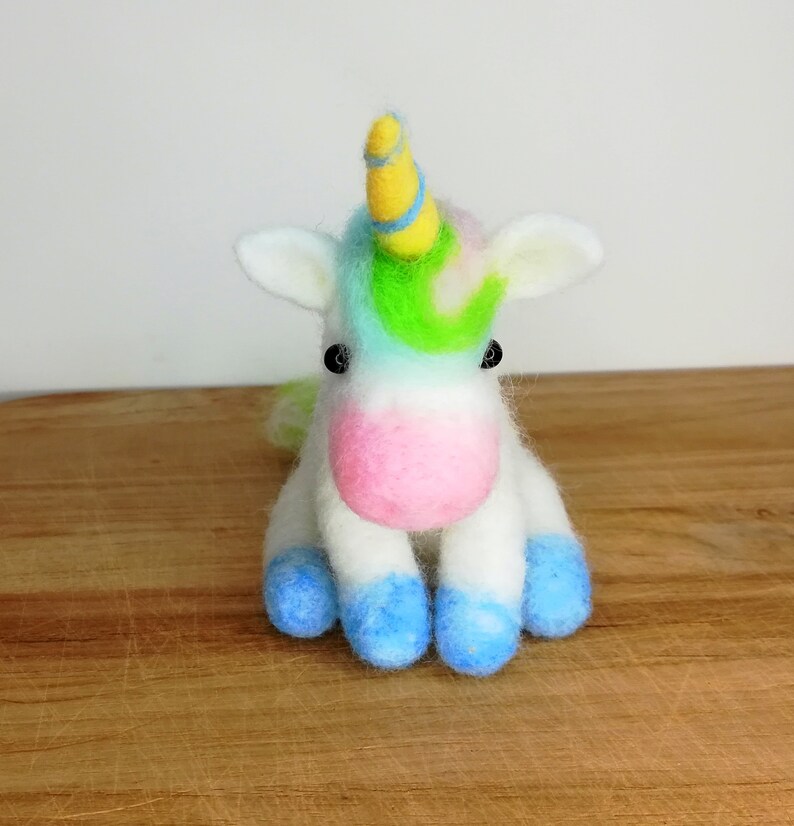 Rainbow the Unicorn-needle Felting Kit Basic or Complete - Etsy