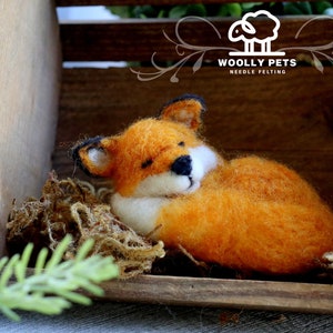 The Sleeping Red Fox Needle Felting Kit VideoTutorial Holiday Gift/Ornament-Detailed Photographs Instruction Felting kit for Beginner image 6