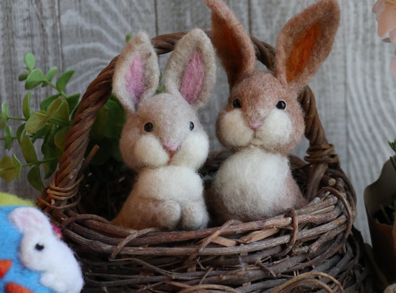 Bunny with Carrot Needle Felting Kit Basic or Complete Kit image 1