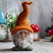 Gnome Needle Felting Kit -w/ Curly beards & Curved hat- Detailed Photographs Instruction - Basic or Complete Kit -DIY Craft Kit for beginner 
