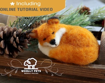 Red Fox Needle Felting Kit – Beginner Craft with Photo Instructions & Video Tutorial
