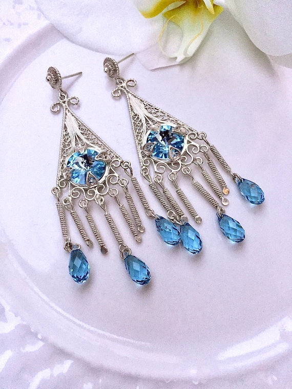 Chandelier Earrings Sterling Silver Filigree Singapore Chandelier Earrings Sterling Silver, Silver Filigree Chandelier Earrings