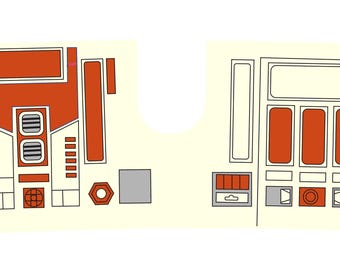 Replacement Custom Kenner R2-D2 Body Decals (R7 style)