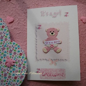 Bellissimo biglietto da visita personalizzato fatto a mano, per quel nuovo arrivo molto speciale