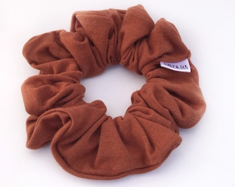 Rust Scrunchie, Bamboo Hair Scrunchie, Hair Elastic, Hair Tie, Hair Accessory, Soft Elastic, Bun Wrap, Ponytail Holder