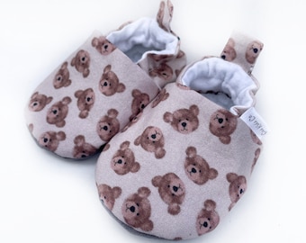 Teddy Bear Baby Shoes: Soft Sole Moccasins, Gender Neutral