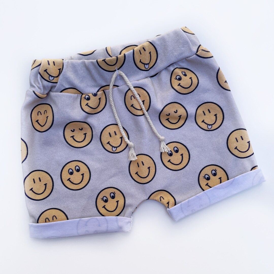 Happy Face Baby and Kids Shorts Smiley Face Shorts Handmade Etsy