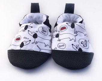 Dachshund Baby Shoes: Vegan Soft Sole Moccasins
