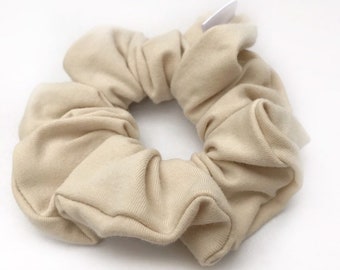 Cream Scrunchie, Oatmeal Hair Scrunchie, Hair Elastic, Hair Tie, Hair Accessory, Soft Elastic, Bun Wrap, Ponytail Holder