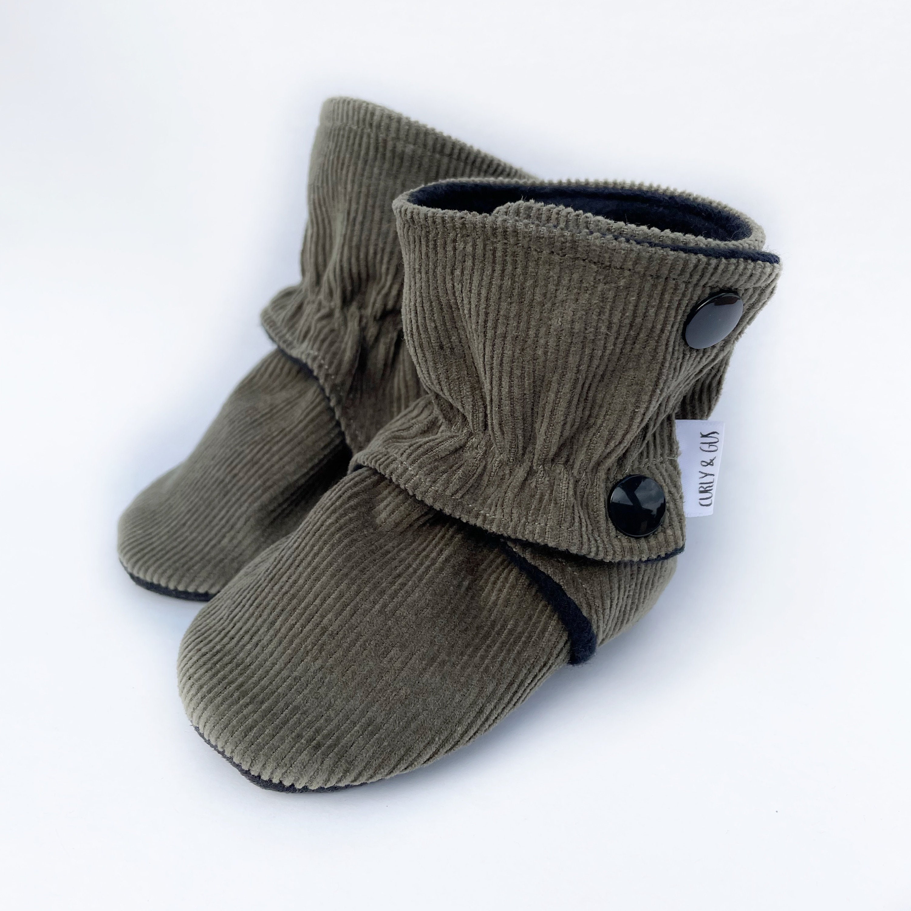 Corduroy top baby booties