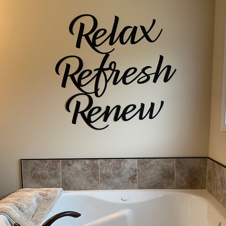 Relax Refresh Renew Set of 3 Metal Signs Metal Wall Art Etsy