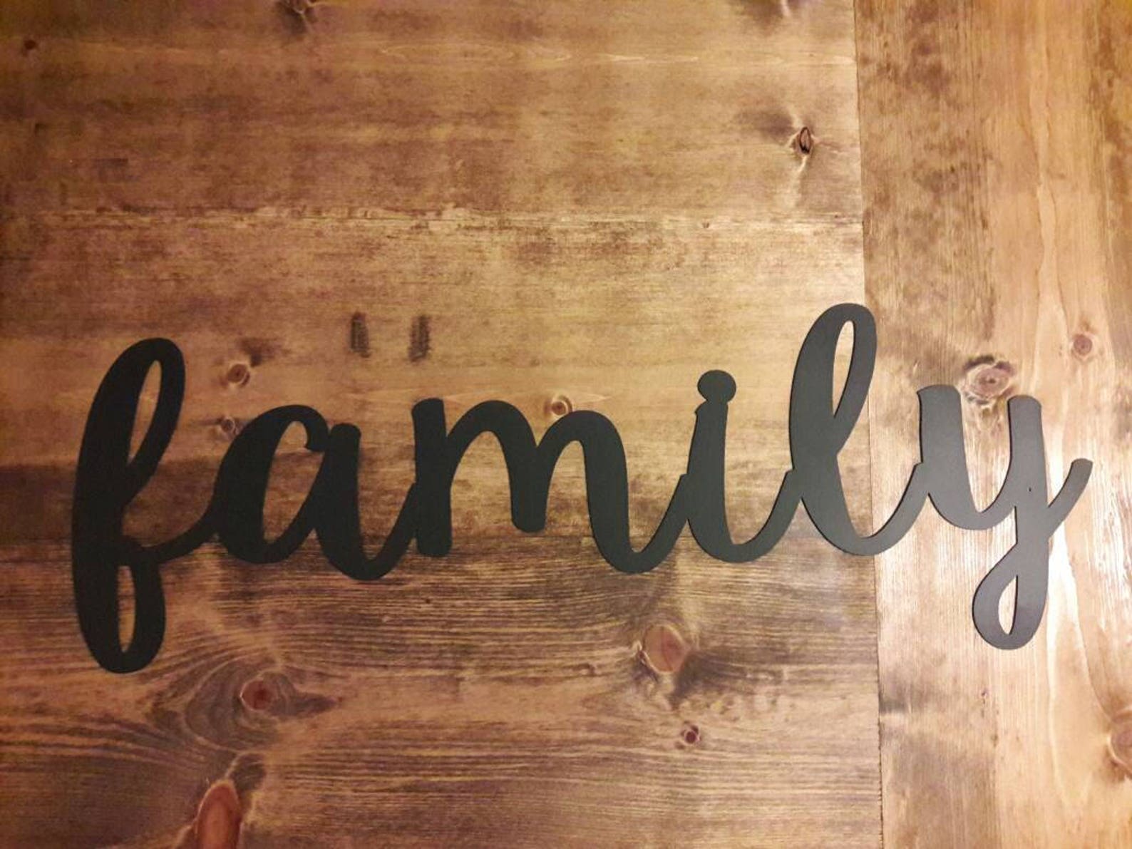 Family Sign Metal Family Sign Rustic Word Art Sign Etsy