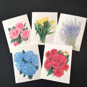 Handcrafted Sketchbook Flowers Notecards