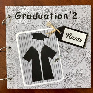 Graduation Scrapbook, Photo and Memory Album-Light Gray