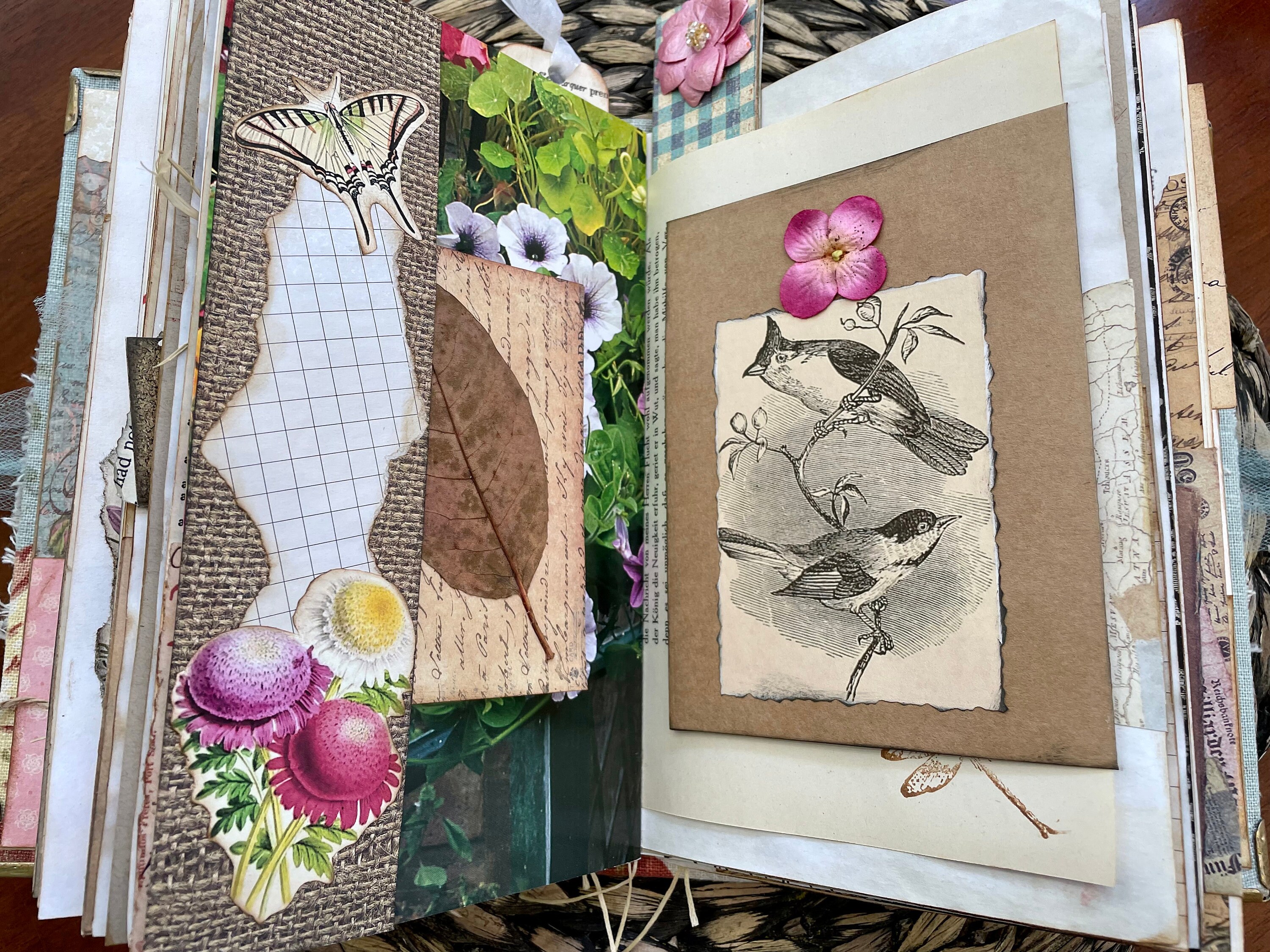 France and Flowers waverly Blue Junk Journal Etsy