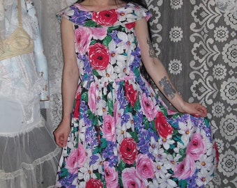 Floral Its My Party Dress with Bertha Collar