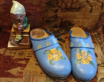 painted swedish clogs