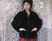 90 39 s Black Faux Fur Coat Vegan Fake Fur Short Cropped Bomber Jacket Fuzzy Plush 1990s Nu Goth Grunge Club Kid Witchy Punk Hipster Glam Small