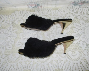 Low fluffy heels clearance