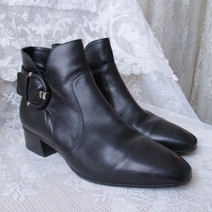 Vintage Pointed Toe Leather Boots - Etsy