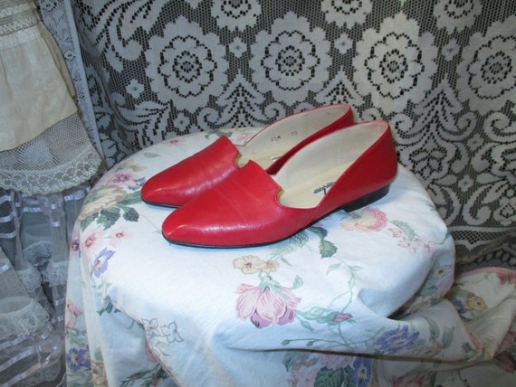 80s Bright Red Leather Loafers by Jazz Made In Sp… - image 8