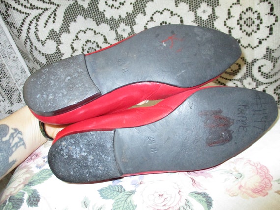 80s Bright Red Leather Loafers by Jazz Made In Sp… - image 10