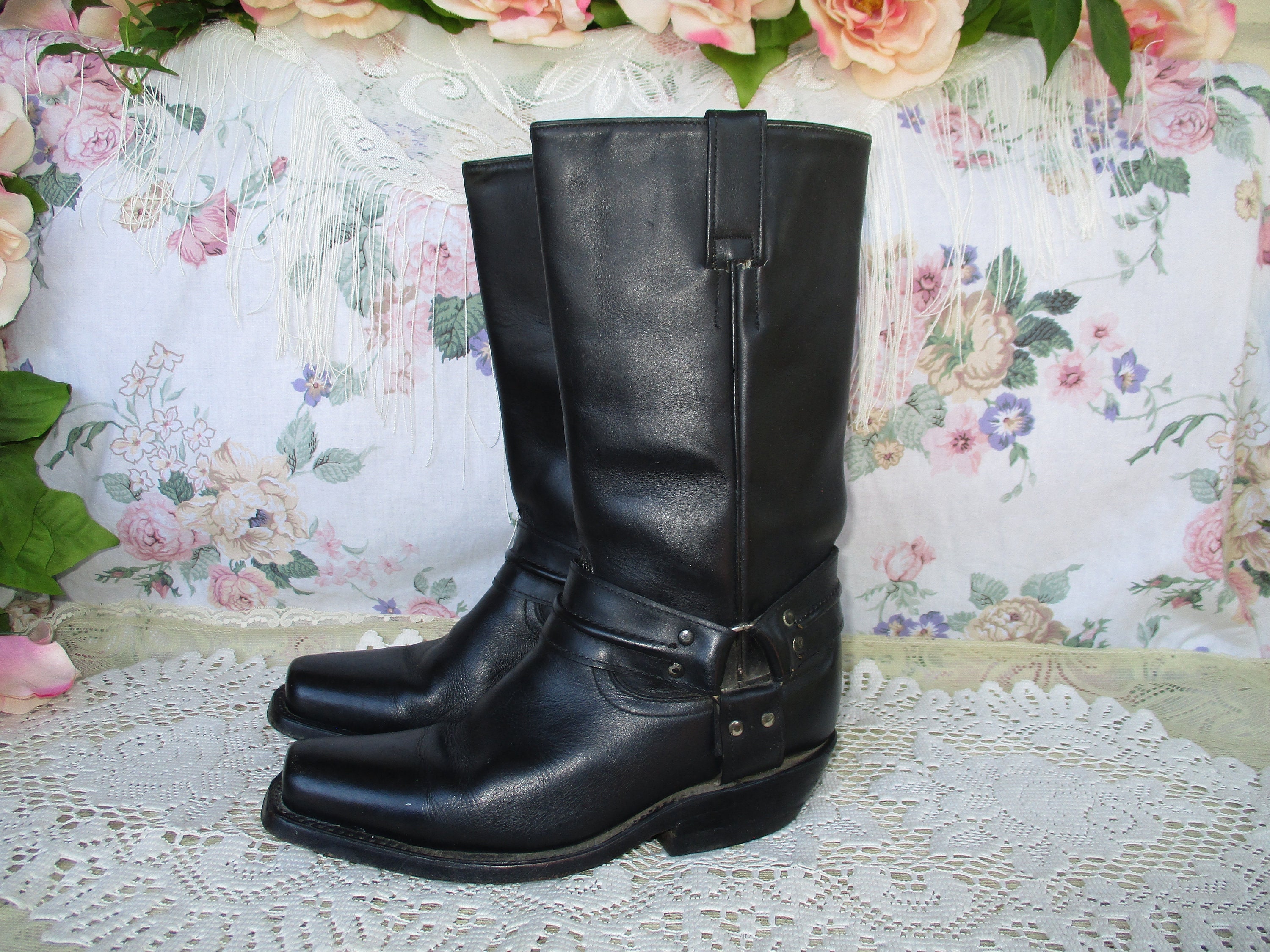 Rocker Biker Boots - Etsy