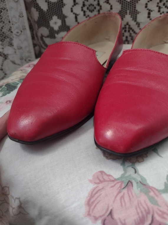 80s Bright Red Leather Loafers by Jazz Made In Sp… - image 7