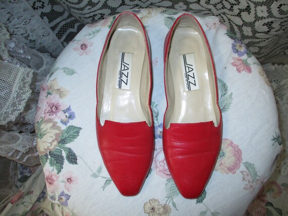 80s Bright Red Leather Loafers by Jazz Made In Sp… - image 9
