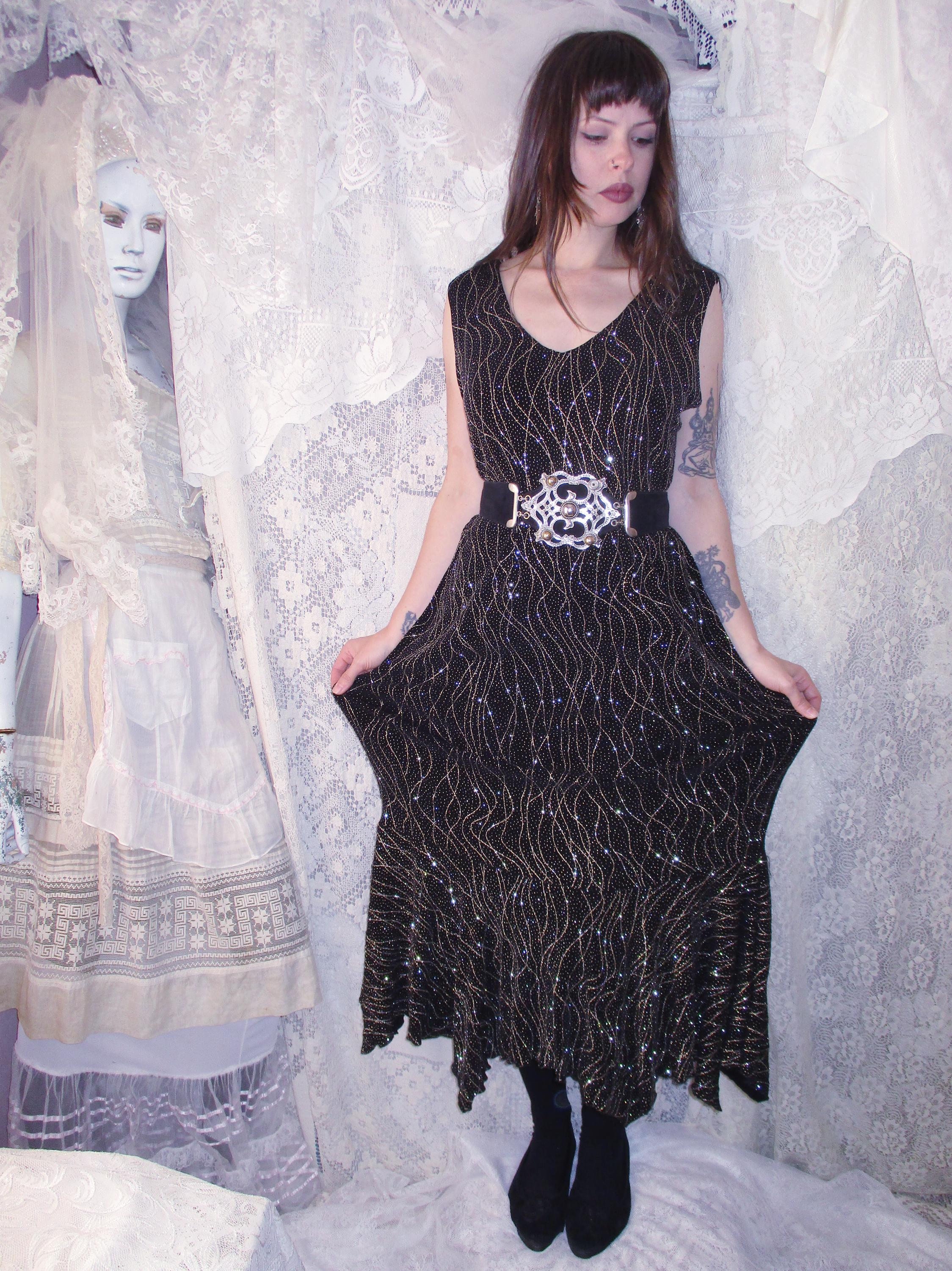 Metallic Glitter Dress 90s