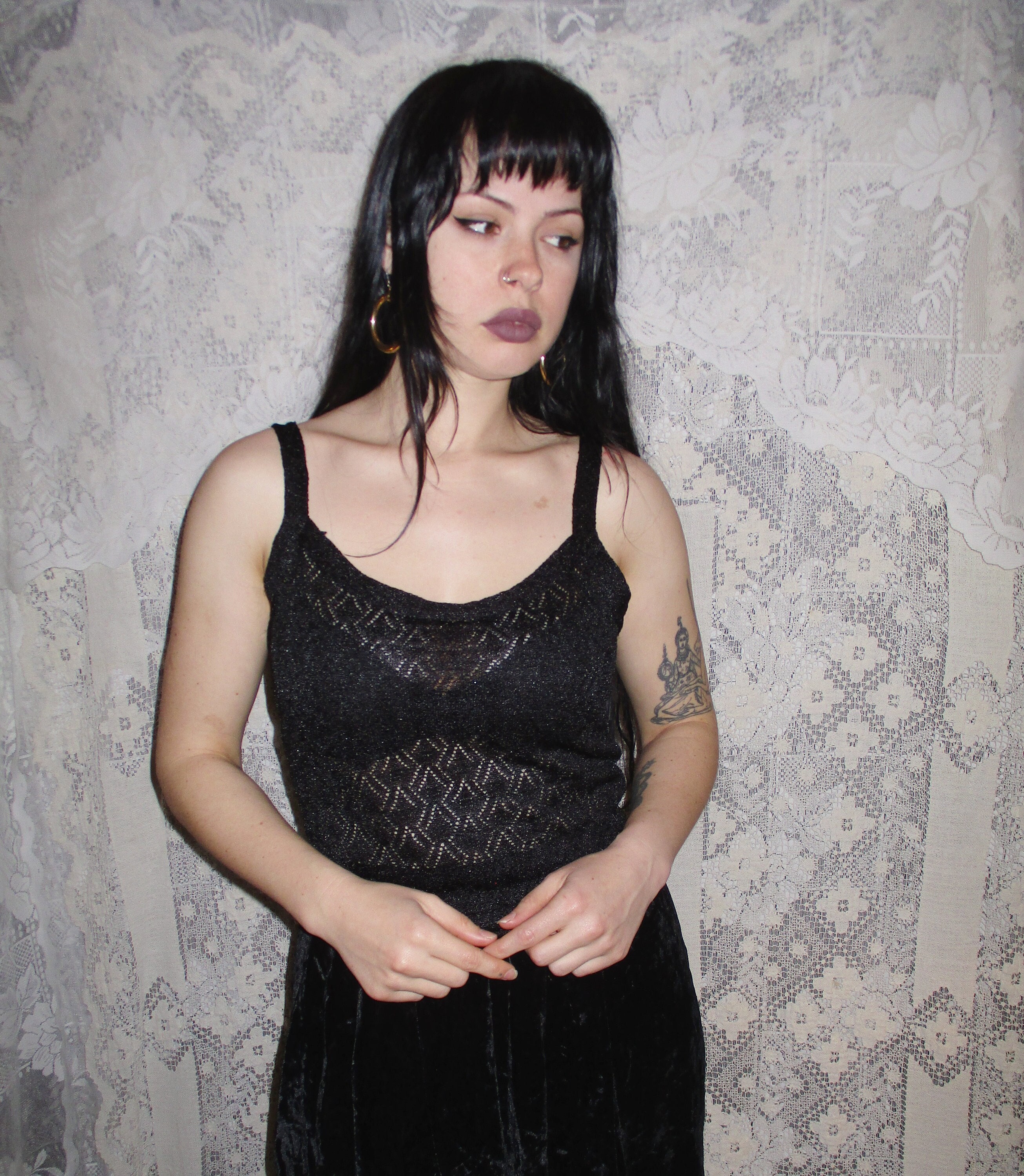 【THEAIRTOWN】Lace Layered Vintage Stud Draped Tank Top ★ Edikted Wynnie Layered Lace Tank Top | PacSun