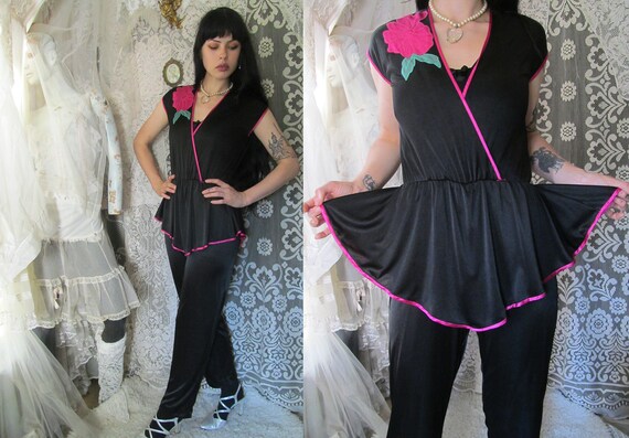 hot pink satin jumpsuit