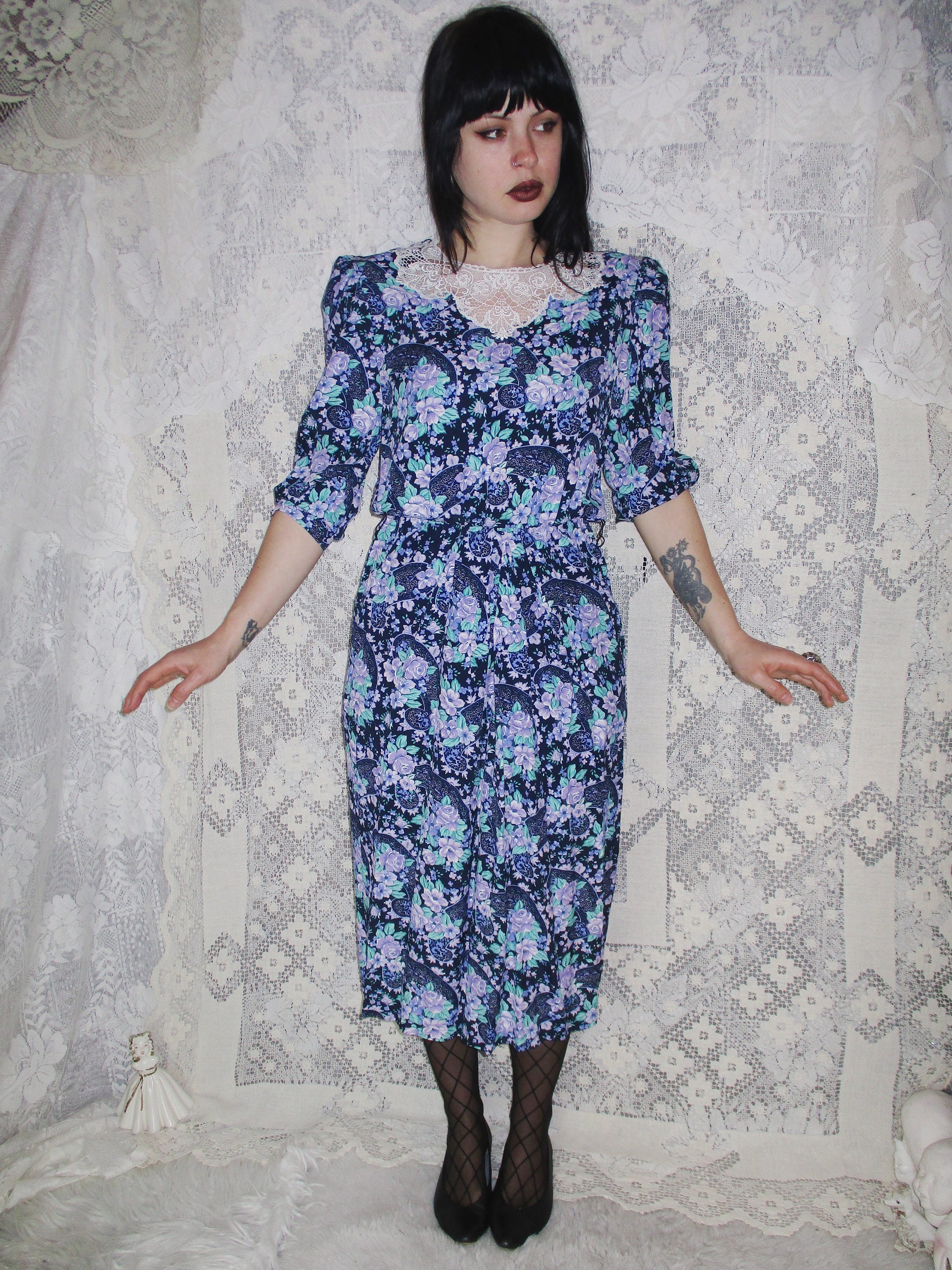 Ameri VINTAGE(アメリヴィンテージ)の「LADY LACE PLEATS DRESS