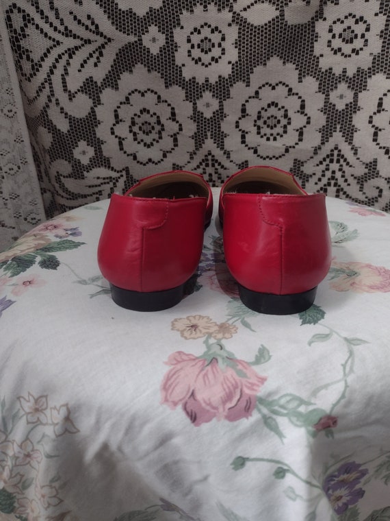 80s Bright Red Leather Loafers by Jazz Made In Sp… - image 6