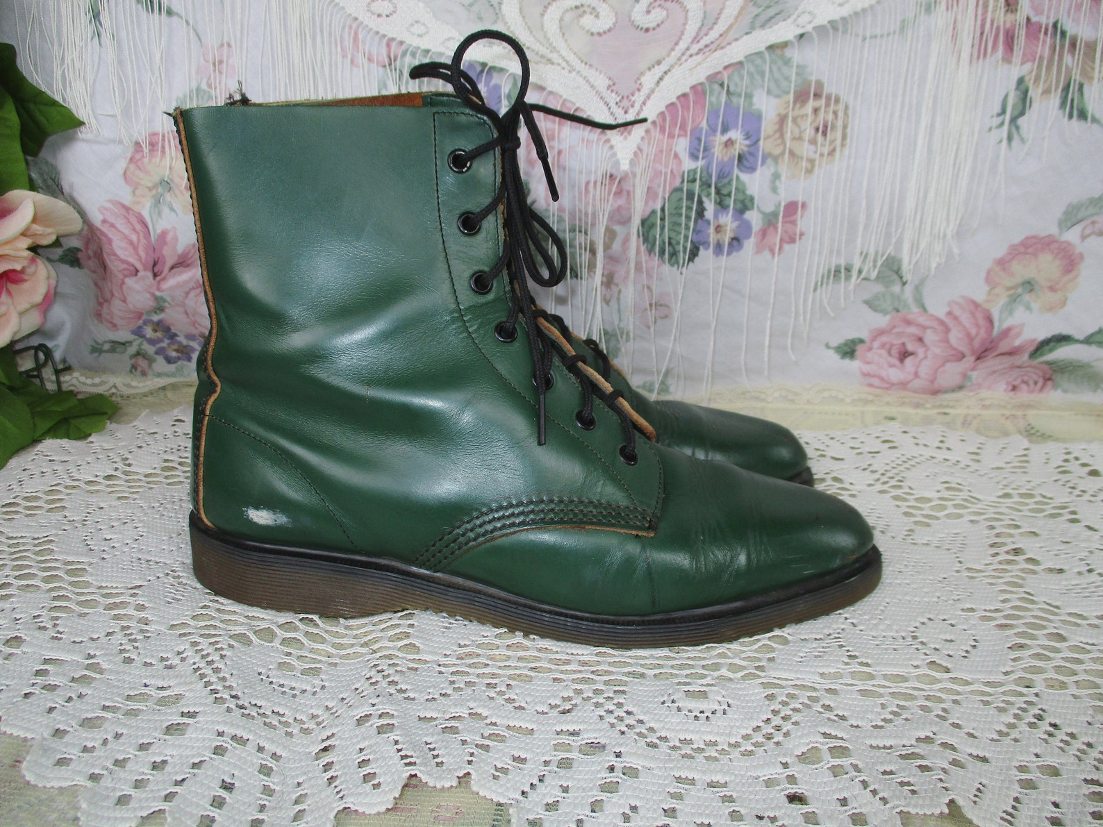 Pointed Dr Martens Pointy Docs Green Leather Made in England - Etsy