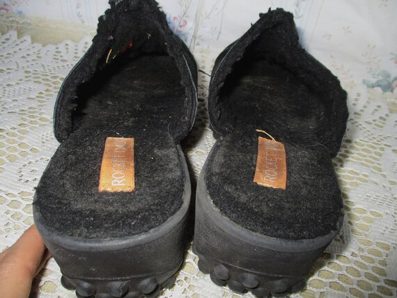 y2k Rocketdog Platfrom Wedge Clogs Black Suede Fu… - image 10