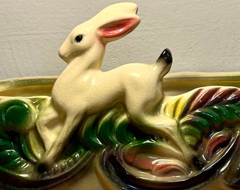 Large Brush Deer Planter 1950s