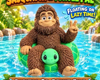 Sasquatch Turtle Float 3D Print File, Lazy River Bigfoot (Digital Download)