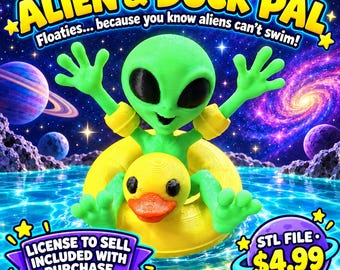 Alien Duck Pal 3D Print STL File | Funny Floatie Design (Commercial License)