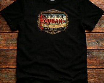 Old School overhemd met Cubaans logo | Heritage Culture Pride-T-shirt | Vintage Cuba-T-shirt 1898-1959 | Diaspora ballingschap traditie afbeelding | Gemaakt in de VS