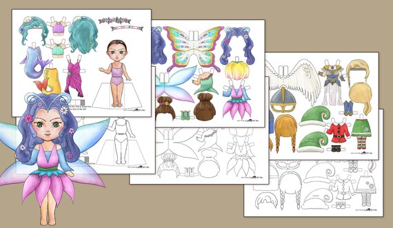 Digital Download Printable Paper Doll With Mythical Costumes | Etsy