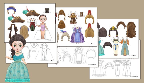 Digital Download Printable Paper Doll With Historic Costumes | Etsy