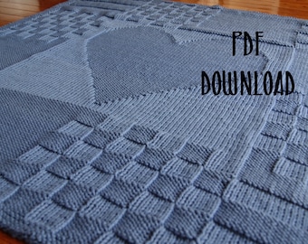 Patchwork Baby Blanket Knitting Pattern: Easy Knit Throw (PDF Download)