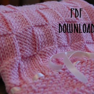 Korbgeflecht Baby Decke, PDF Sofort Strickmuster Download Kinderwagen Krippe werfen Decke Baby Neugeborenen Geschenk Dusche