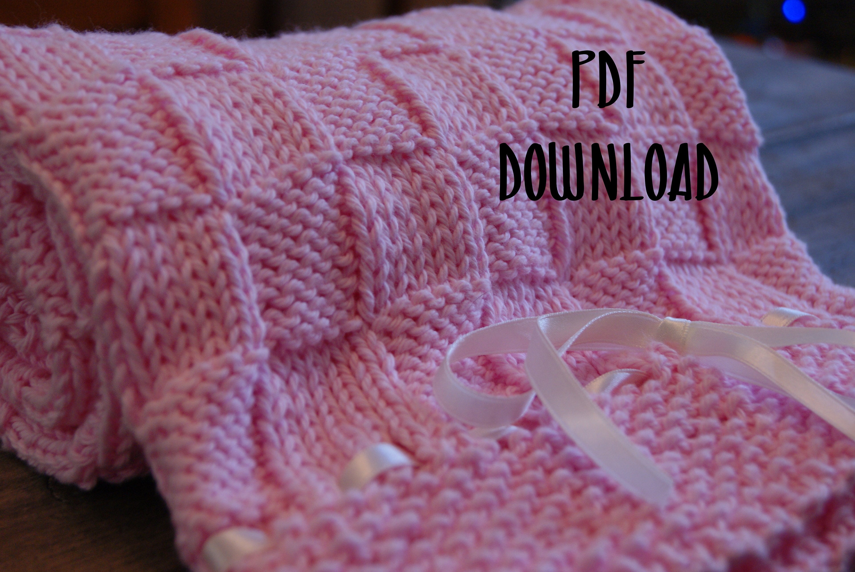Basket Weave Baby Blanket PDF Instant Knitting Pattern Etsy