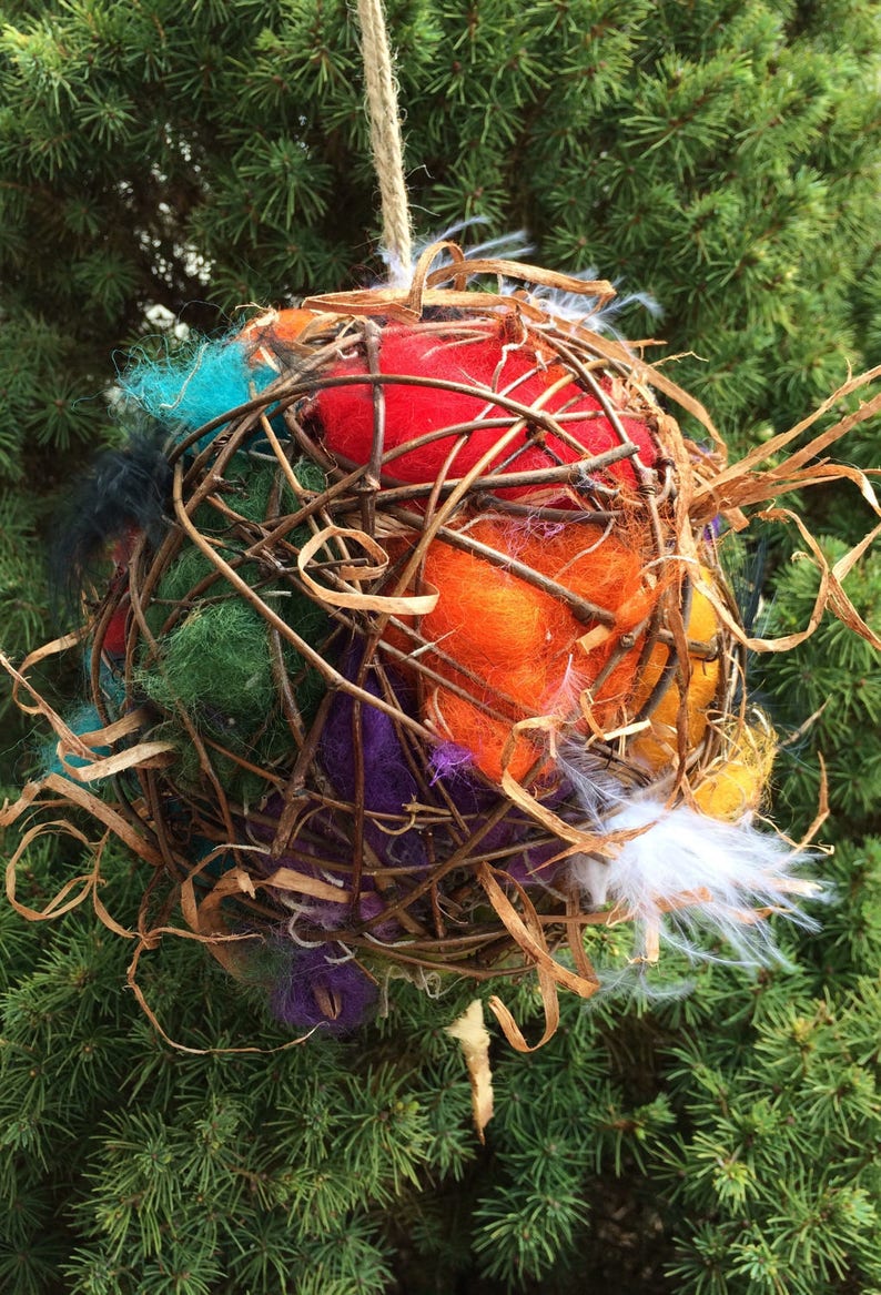 Bird Nesting Ball 6 Inch Grapevine Multi Color Natural Etsy
