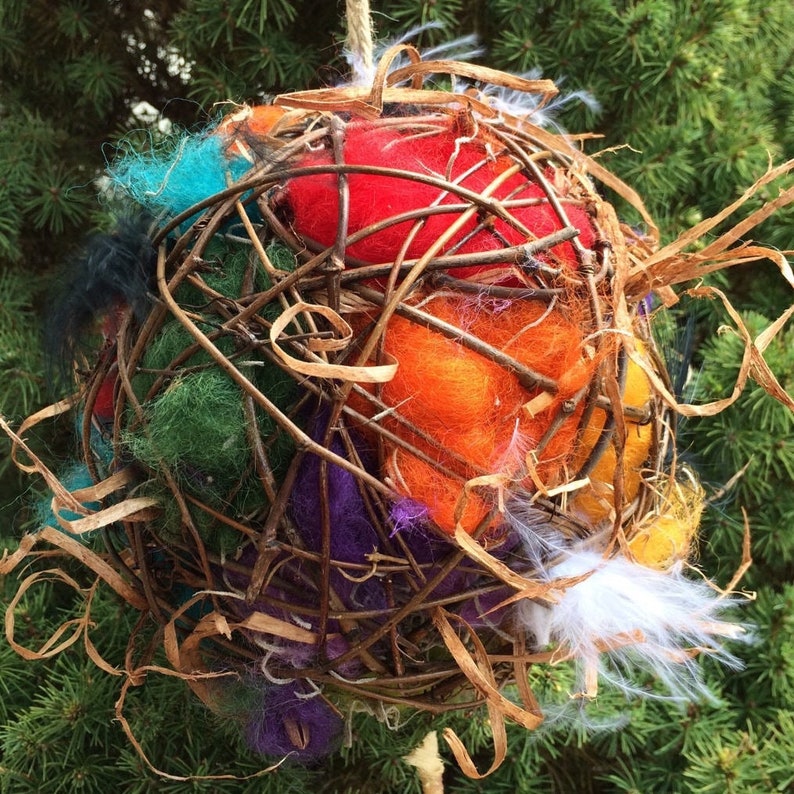 4 Inch Bird Nesting Ball Set Includes 2 Balls Multicolor Etsy