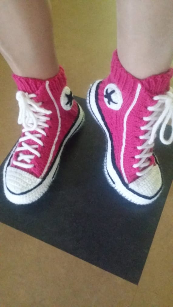 Converse Reaverse Slippers Tennis DIY Knitting Crochet Socks Pattern ENGLISH Etsy Canada
