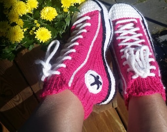 Converse Reaverse Slippers Tennis DIY Knitting Crochet Socks