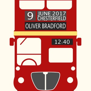 Personalised New Born Baby Traditional London Bus